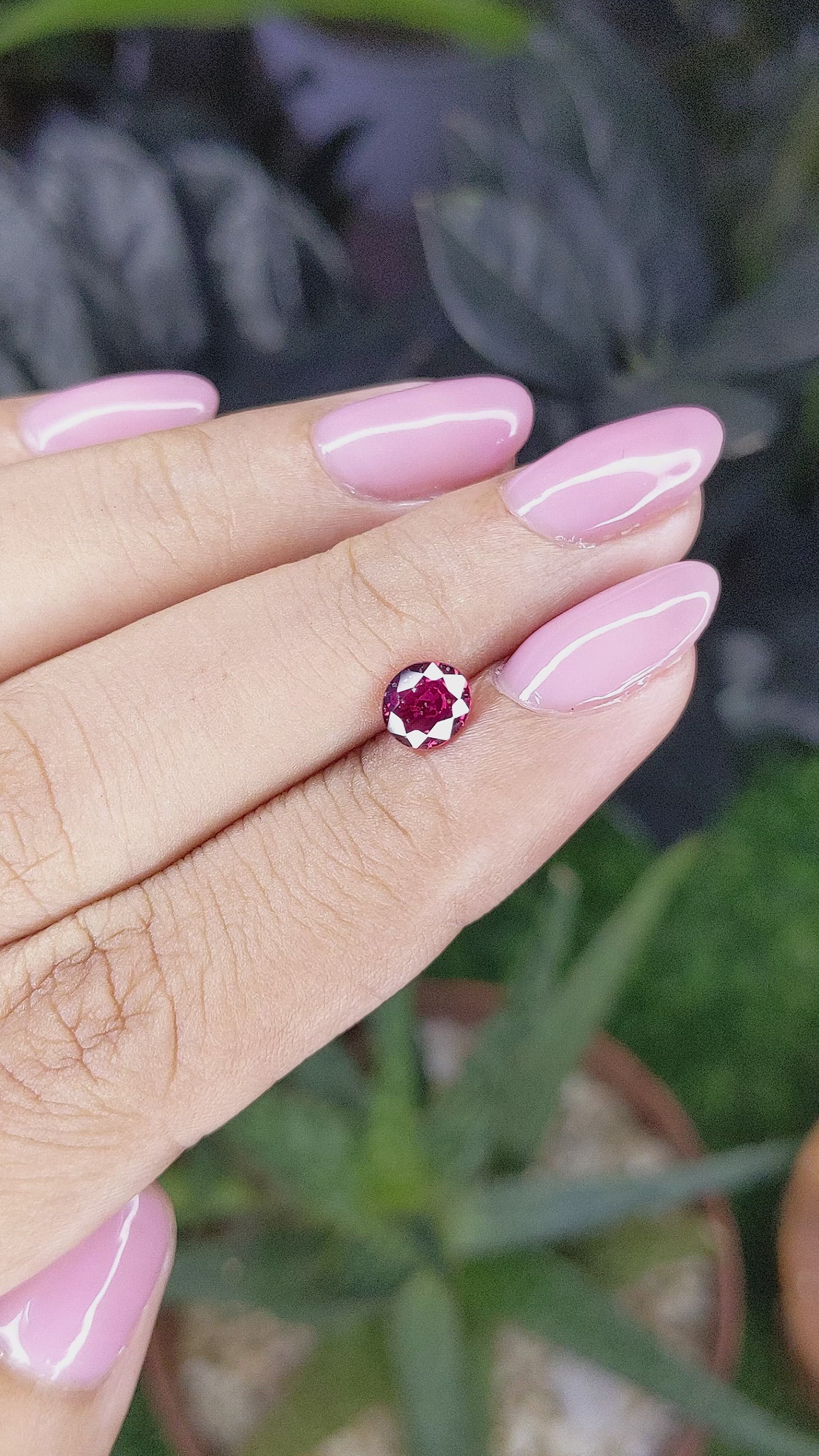 0.78 Ct. Purplish Red Ruby from Madagascar Size Video