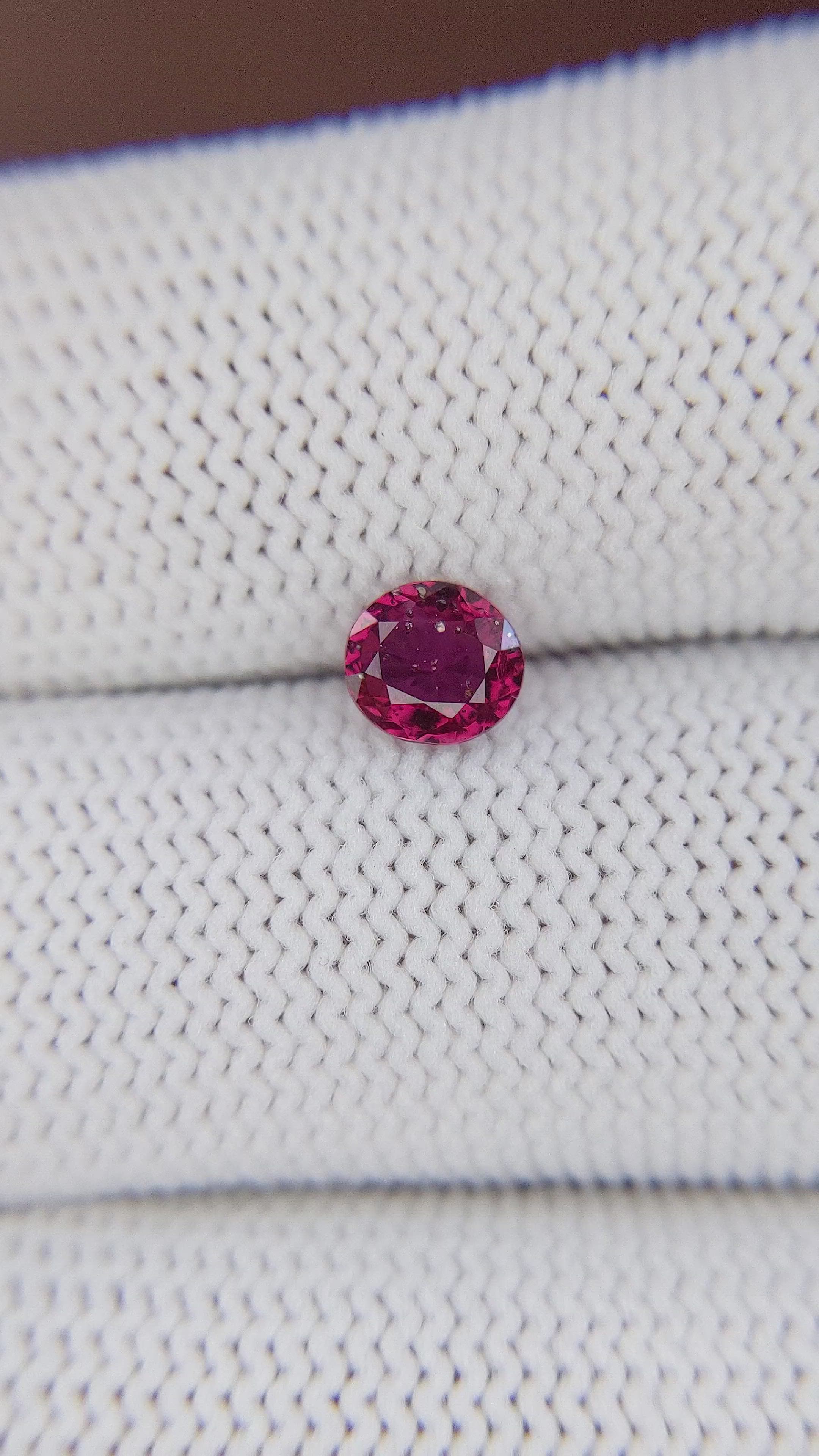 0.78 Ct. Purplish Red Ruby from Madagascar Size Video