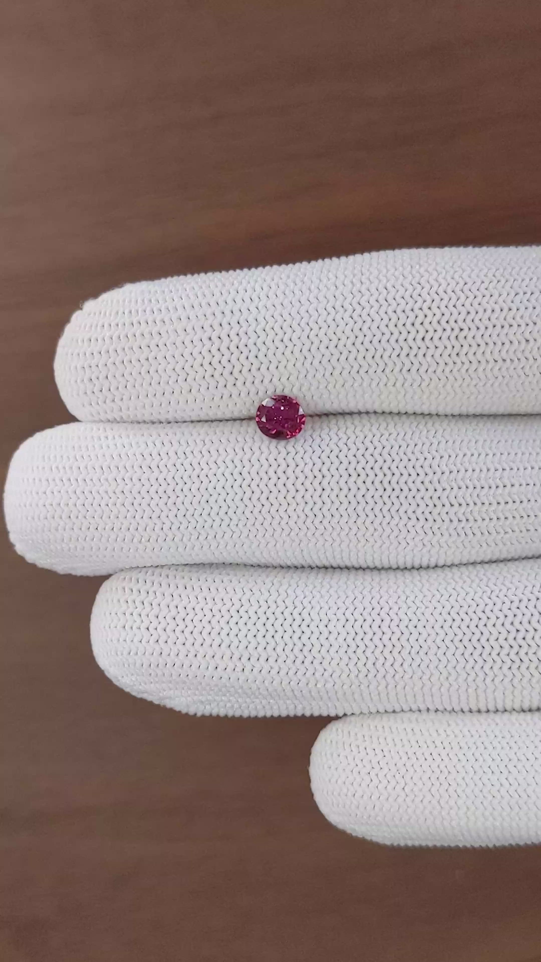 0.78 Ct. Purplish Red Ruby from Madagascar Size Video