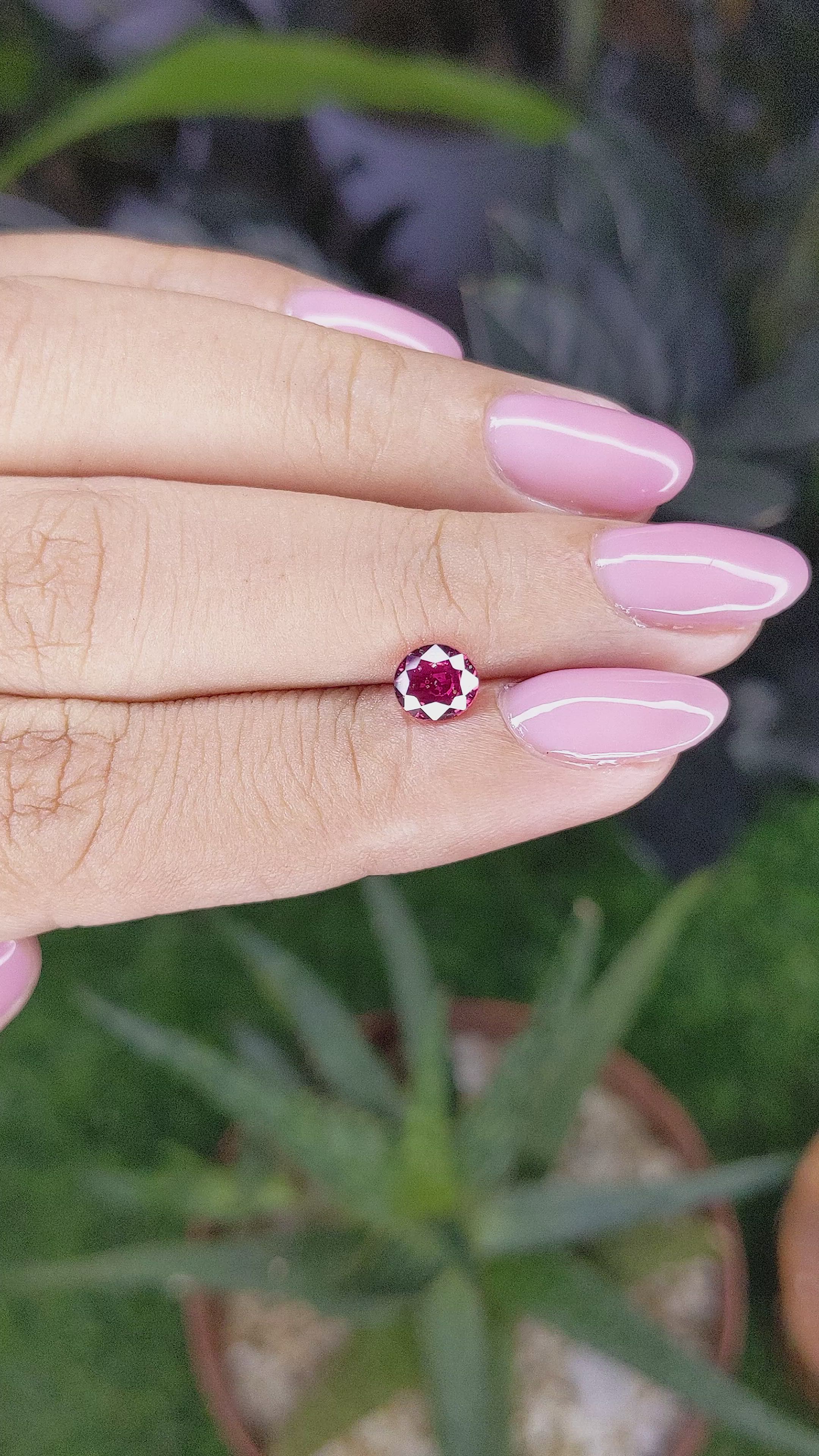 0.78 Ct. Purplish Red Ruby from Madagascar Size Video