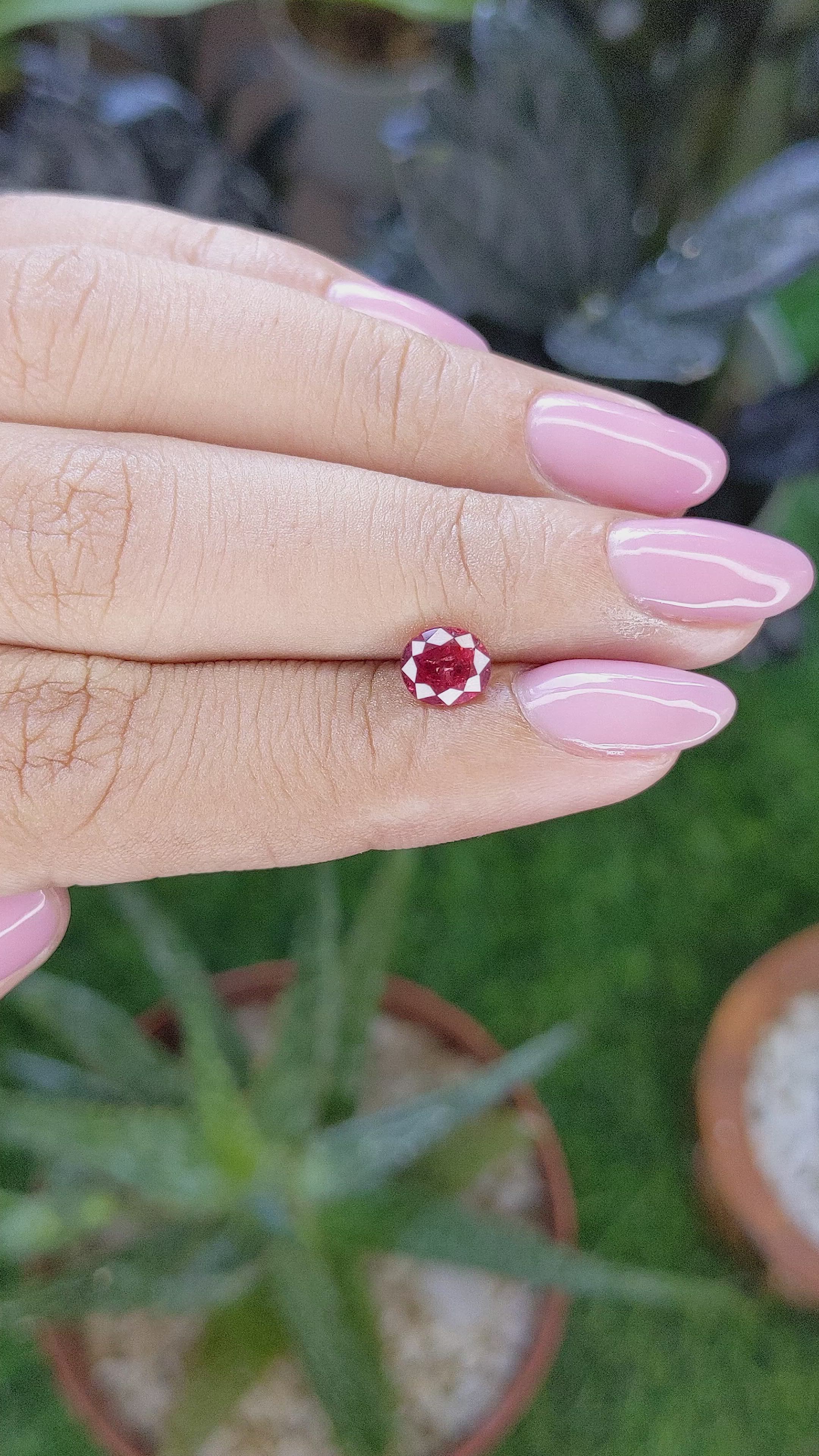 1.04 Ct. Pinkish Red Ruby from Madagascar Size Video