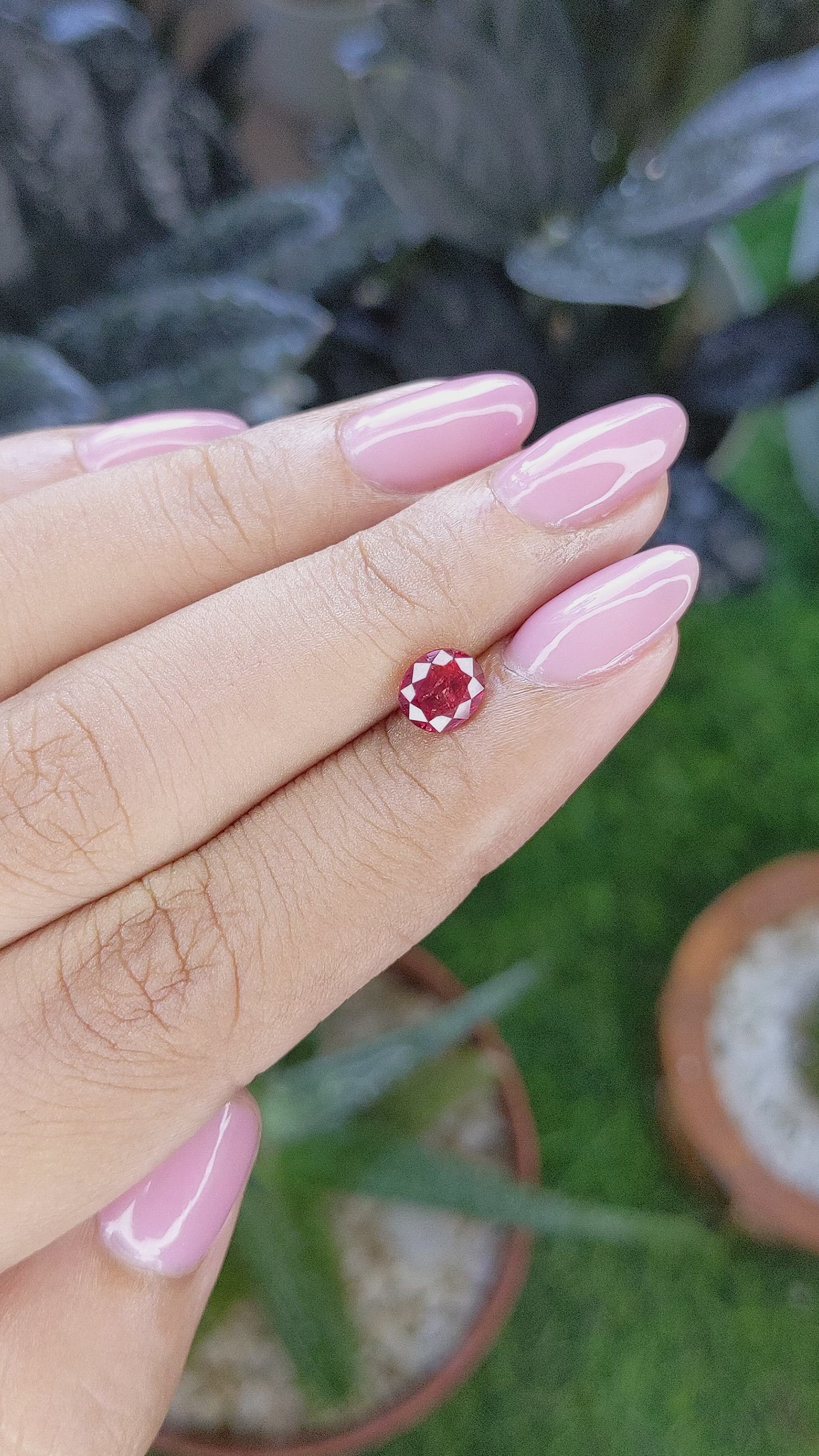 1.04 Ct. Pinkish Red Ruby from Madagascar Size Video