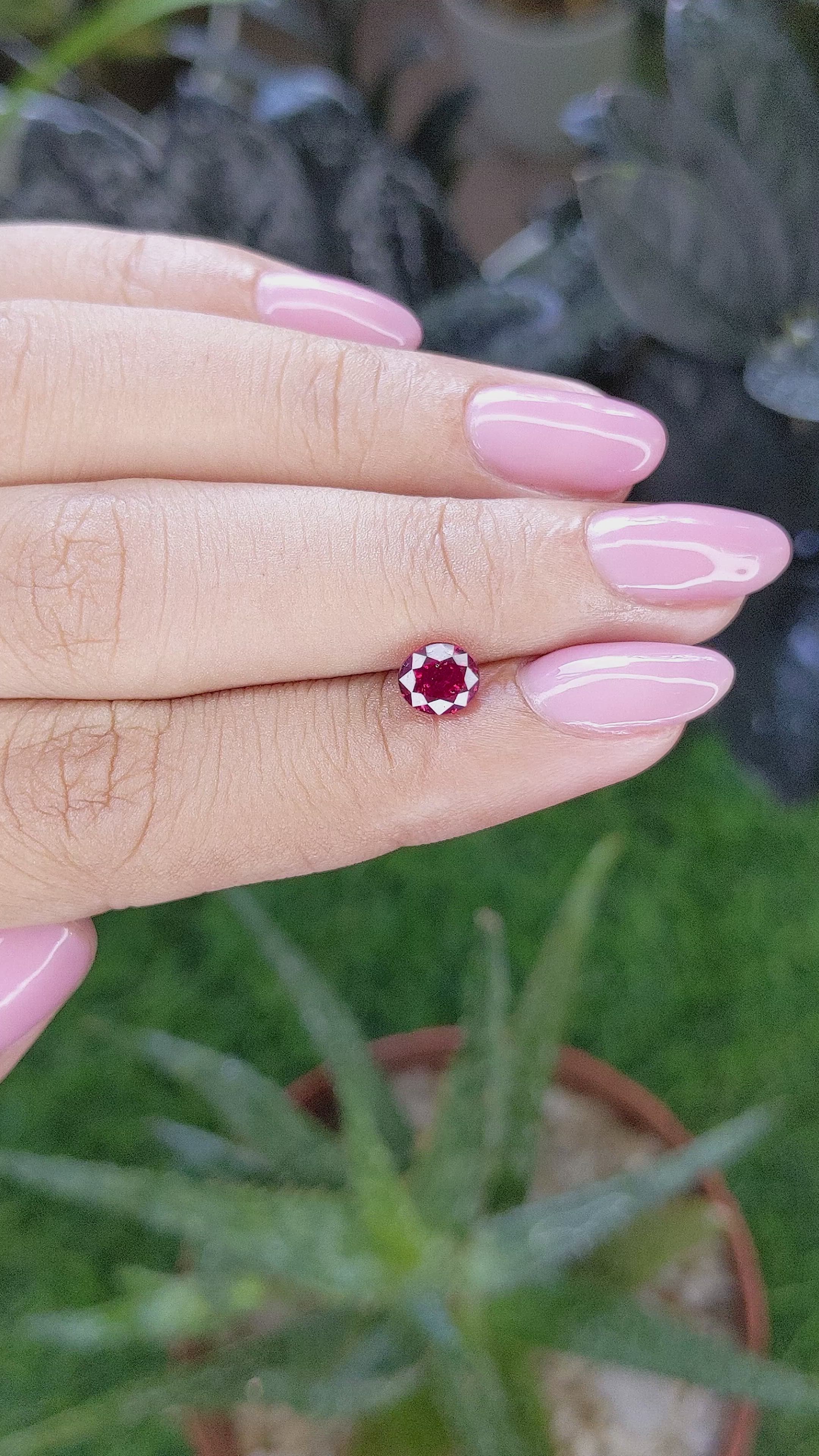 1.00 Ct. Pinkish Red Ruby from Madagascar Size Video