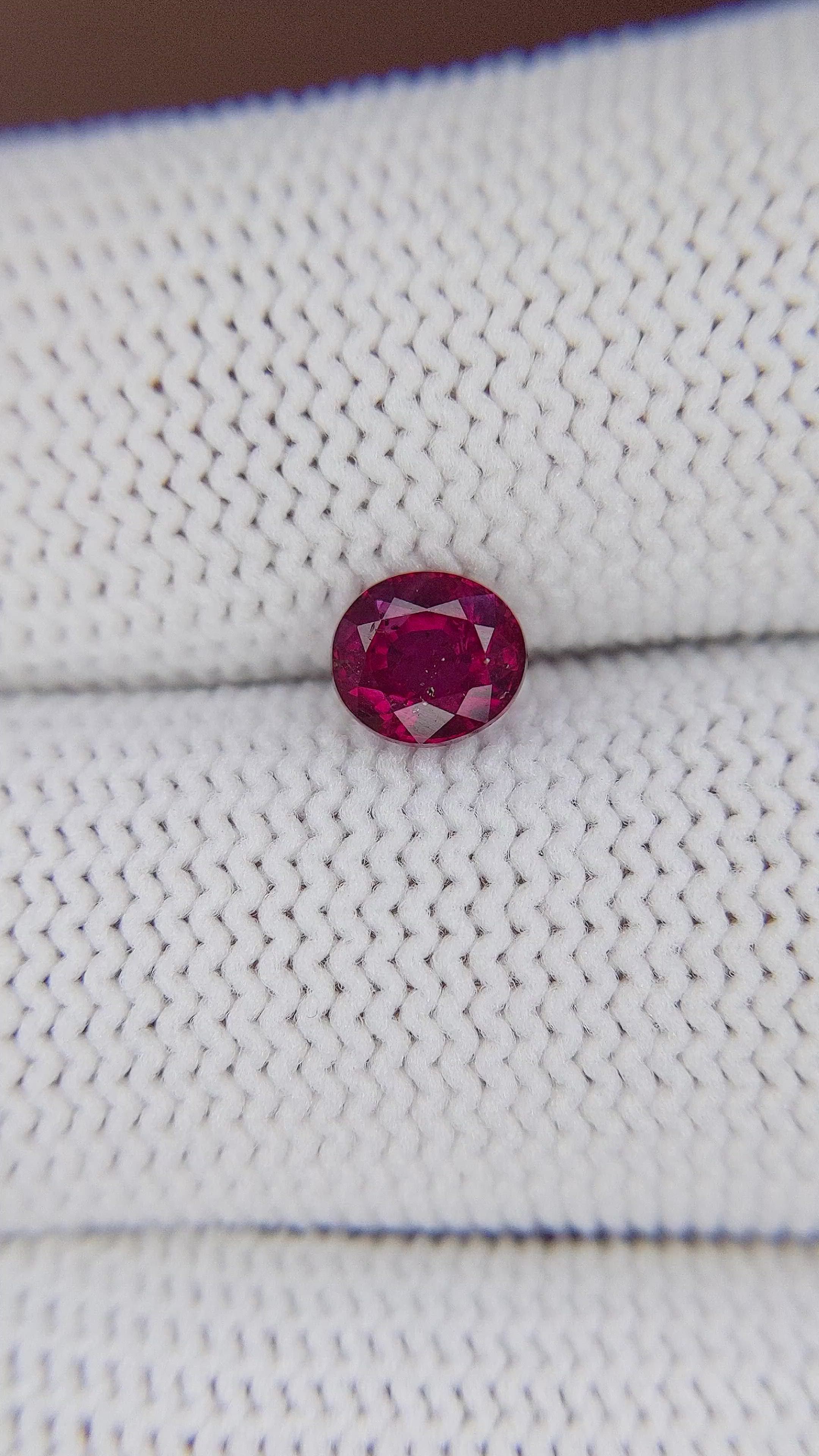 1.00 Ct. Pinkish Red Ruby from Madagascar Size Video