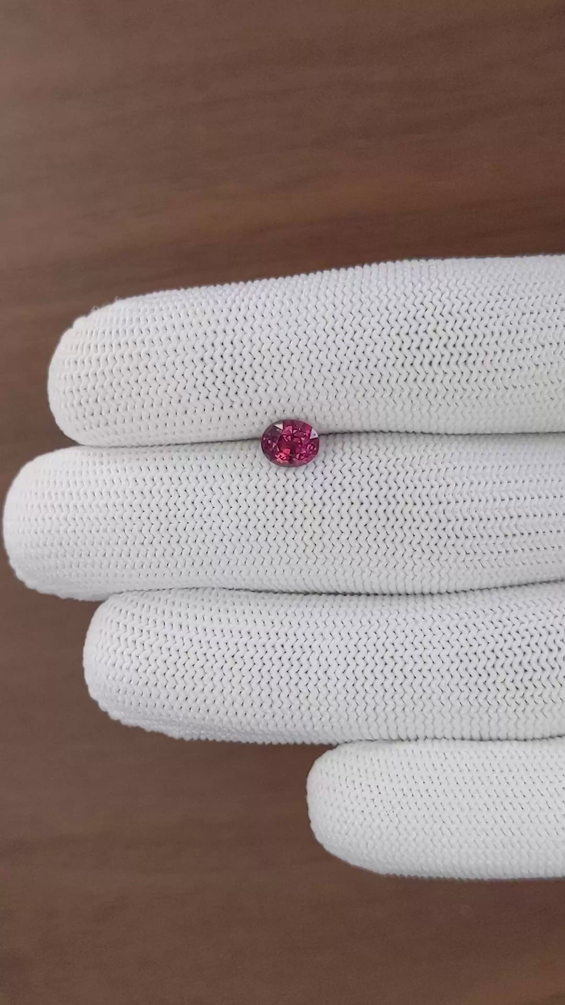 1.18 Ct. Pinkish Red Ruby from Madagascar Size Video