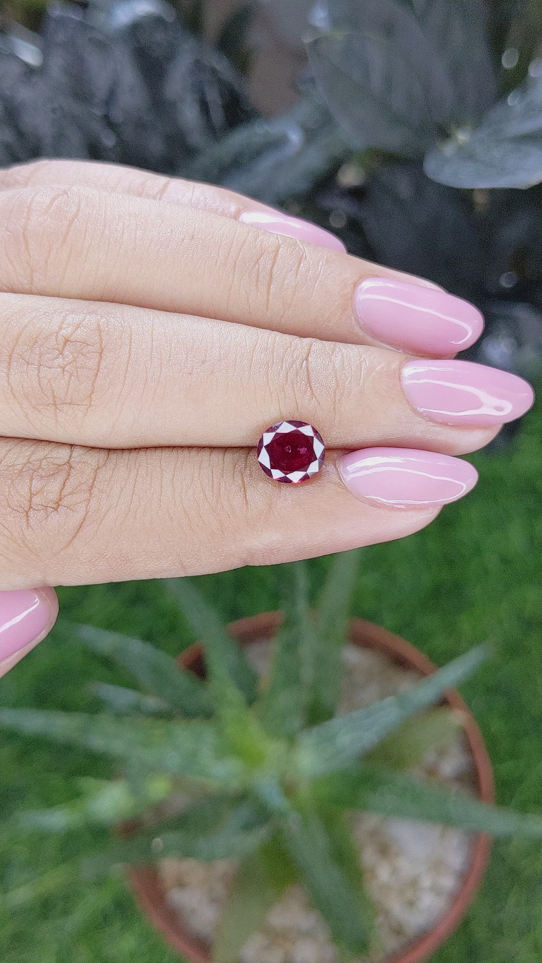 1.65 Ct. Purplish Red Ruby from Madagascar Size Video