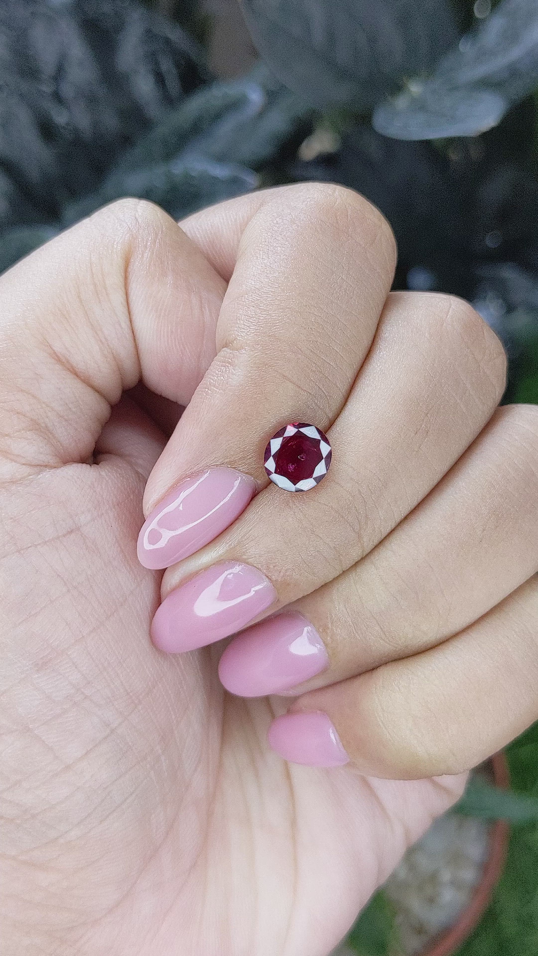 1.65 Ct. Purplish Red Ruby from Madagascar Size Video