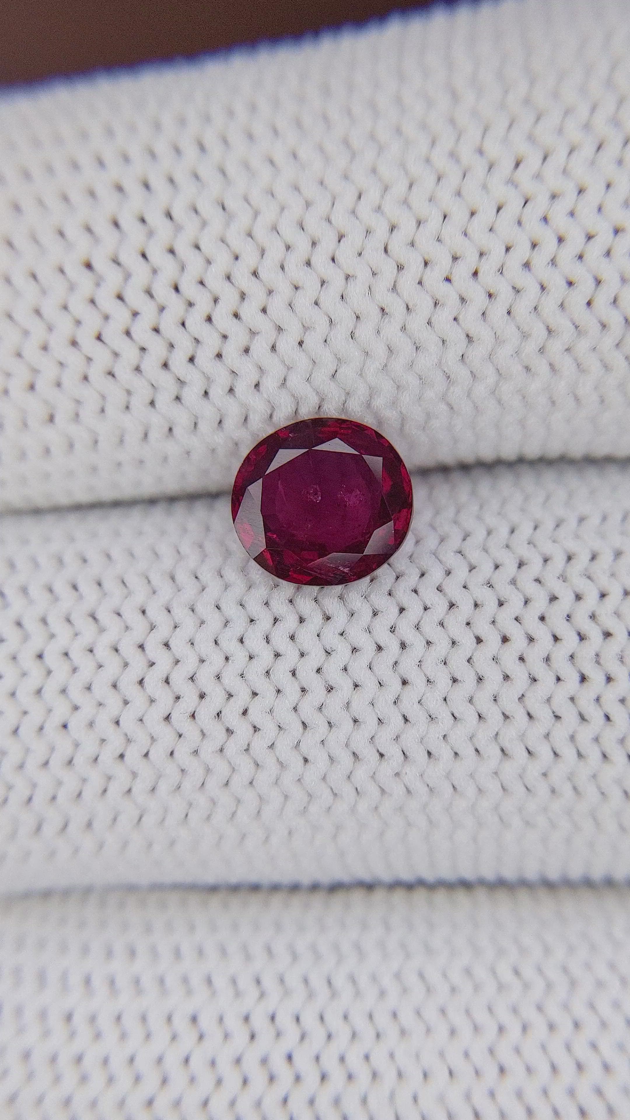 1.65 Ct. Purplish Red Ruby from Madagascar Size Video