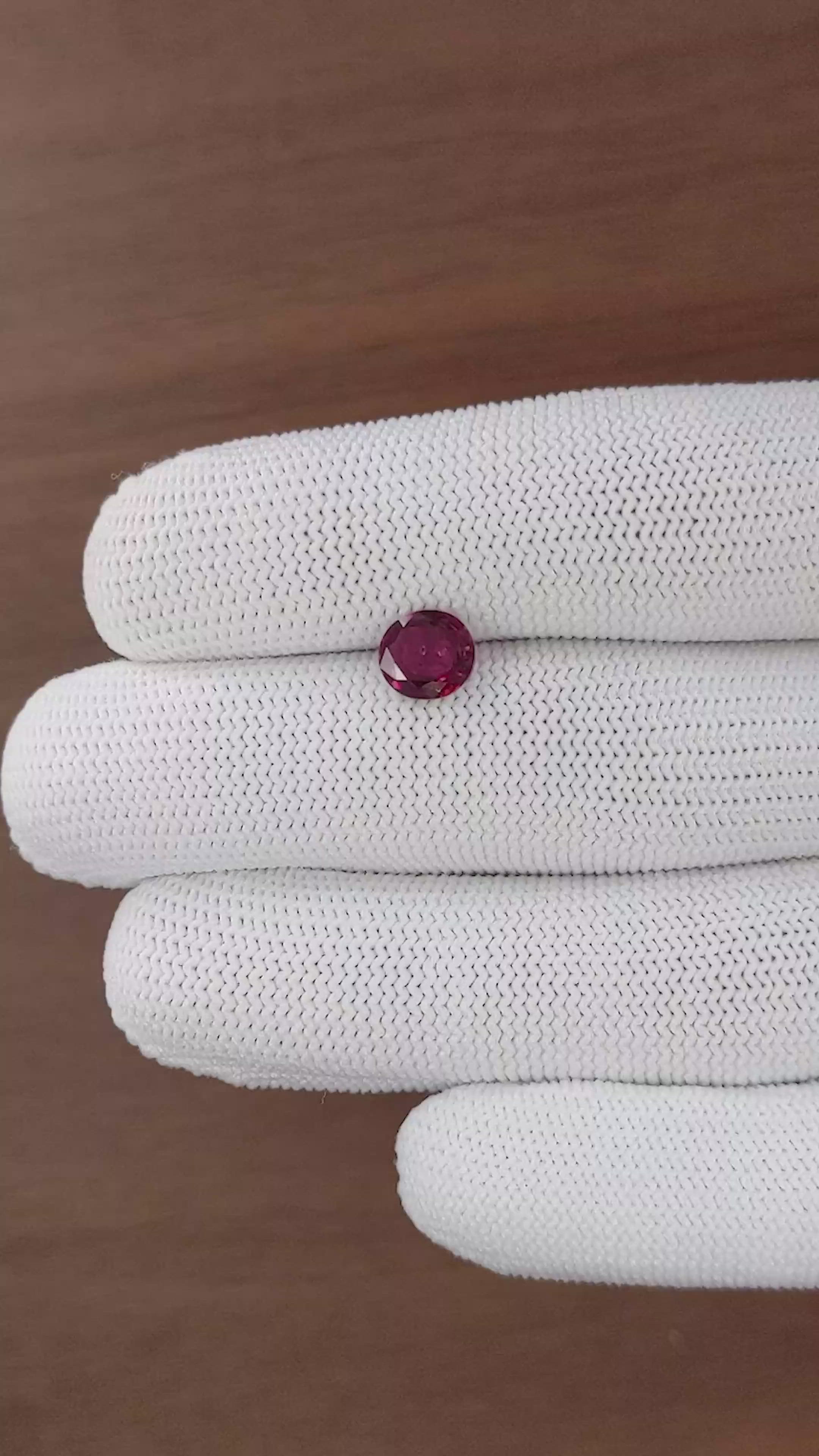 1.65 Ct. Purplish Red Ruby from Madagascar Size Video