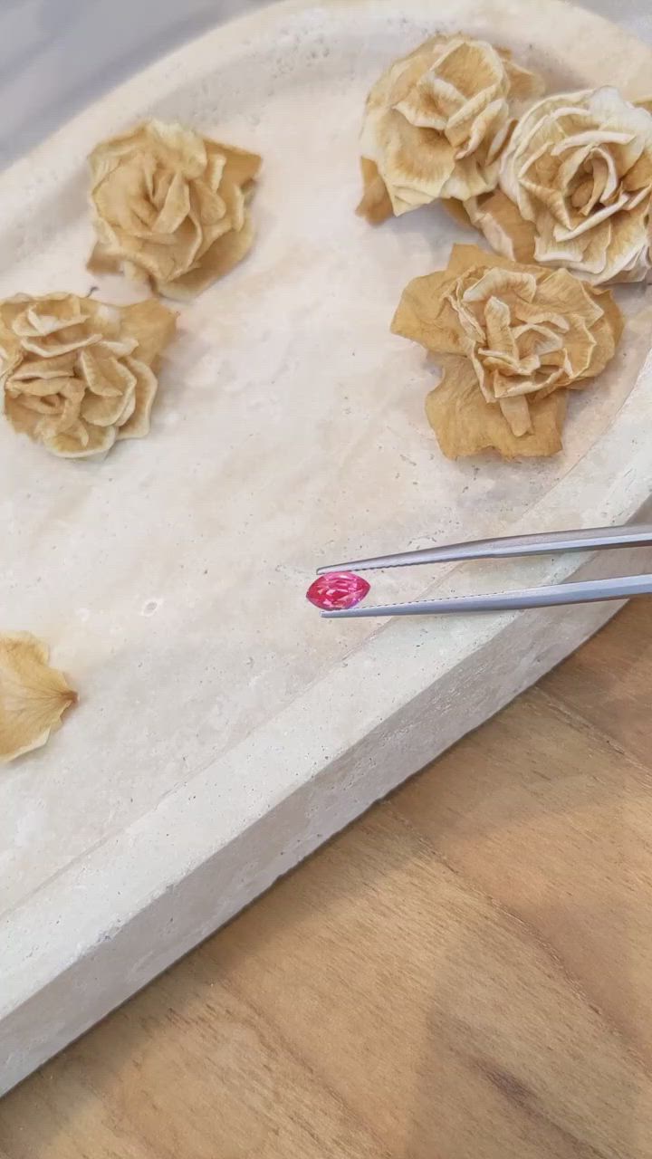 0.94 Ct. Reddish Pink Ruby from Mozambique Size Video