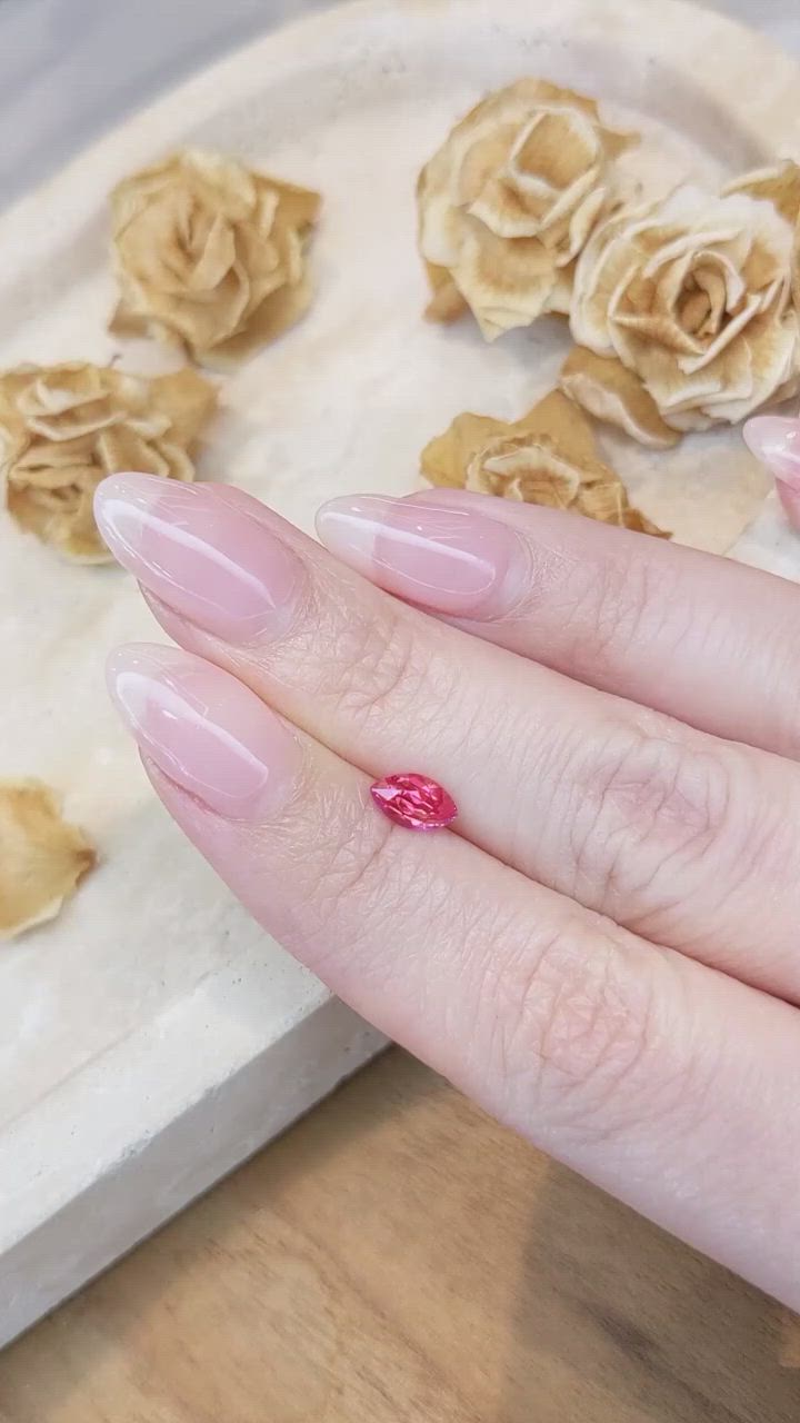 0.94 Ct. Reddish Pink Ruby from Mozambique Size Video