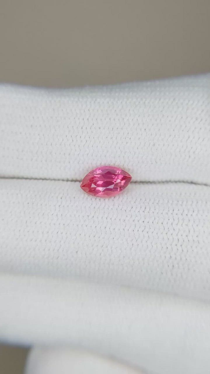 0.94 Ct. Reddish Pink Ruby from Mozambique Size Video