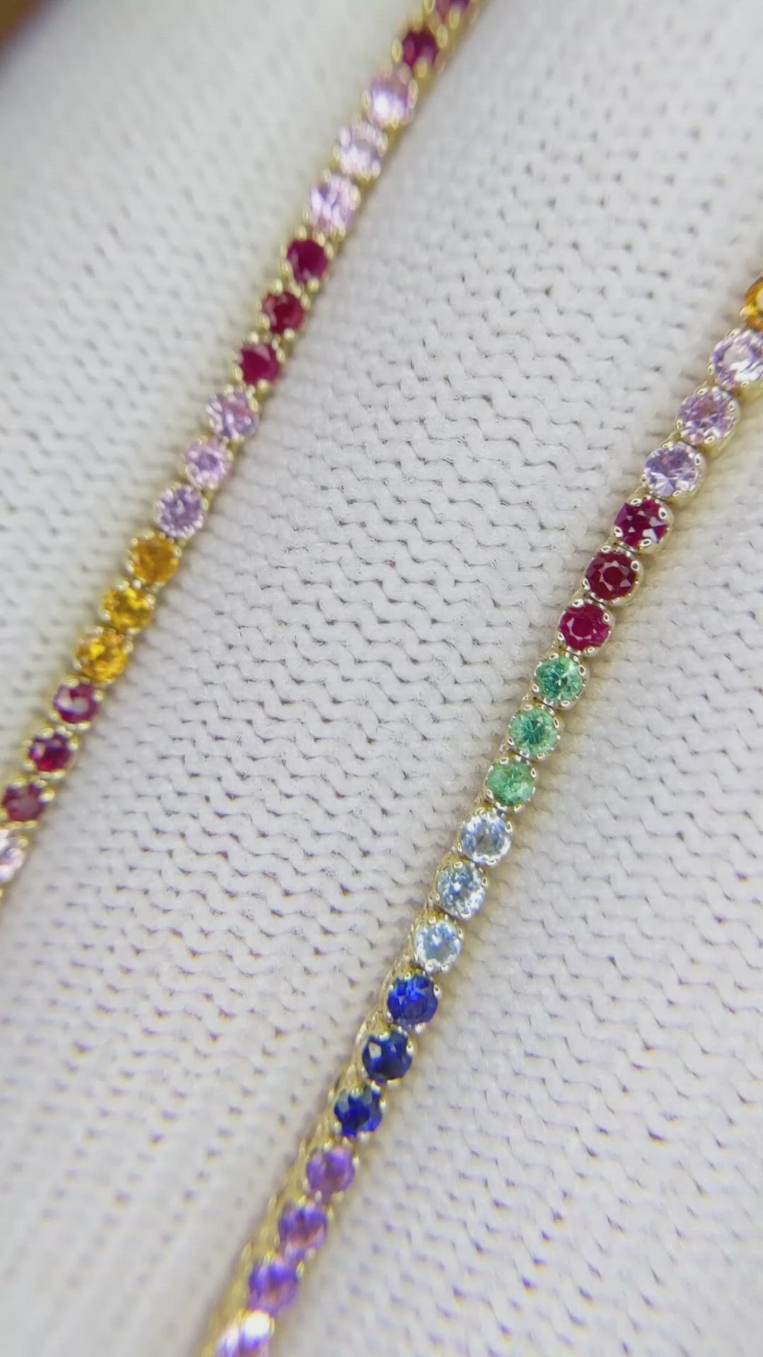 1.12 Ct. Ruby, Emerald, Mixed Sapphire, Blue Aquamarine, Yellowish Orange Citrine and Purple Amethyst Accent Stones Necklace, 14K Yellow Gold Size Video