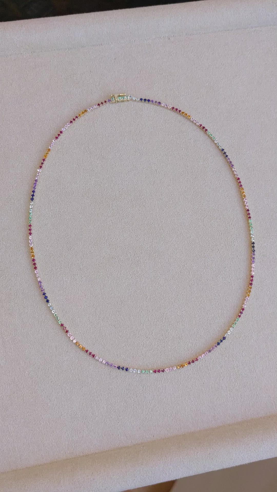 1.12 Ct. Ruby, Emerald, Mixed Sapphire, Blue Aquamarine, Yellowish Orange Citrine and Purple Amethyst Accent Stones Necklace, 14K Yellow Gold Size Video